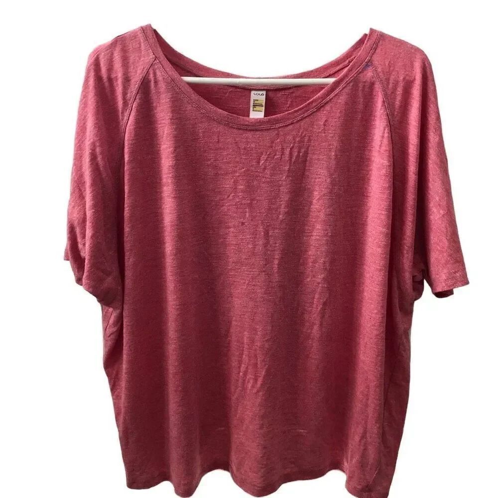 Lole Womens Mercy Top L Heathered Salmon Pink Boxy Fit Athleisure